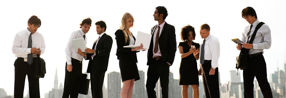 people getting to work preparing IT support solutions for customer